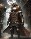Fantasy image of a steampunk man in a steam punk style.