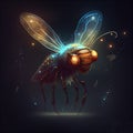 Generative AI: antasy insect flying with light on its body