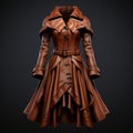 Fantasy-inspired Brown Trench Coat - Detailed 3d Model