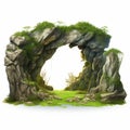 Fantasy-inspired Rock Arch With Elaborate Grass Wall