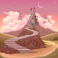 Fantasy landscape with castle Royalty Free Stock Photo