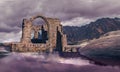 Fantasy landscape with a castle ruin Royalty Free Stock Photo