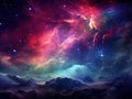 Fantasy landscape with fantastic space sky