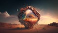 Fantasy landscape in the form of a heart. 3D rendering Royalty Free Stock Photo