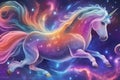 Fantasy Legends: AI-Generated Mythical Creatures, Spotlighting Graceful Unicorns in the Celestial Canvas