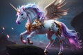 Fantasy Legends: AI-Generated Mythical Creatures, Spotlighting Graceful Unicorns