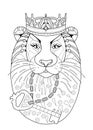 Fantasy Lion - Printable Adult Coloring Page