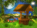 Fantasy lonely well Royalty Free Stock Photo