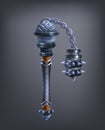 Fantasy mace weapon for game or cards. Royalty Free Stock Photo