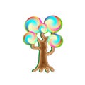 Fantasy magic caramel tree, object for witchcraft and sweetnesses. Vector design illustration Royalty Free Stock Photo