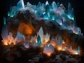 fantasy magic cave with crystals