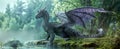 fantasy magic dragon with natural background Royalty Free Stock Photo