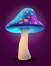 fantasy magic multicolored mushrooms narcotic and intoxicating shine luminous vector illustration