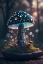 Fantasy magic mushroom in the forest. 3d render illustration. Royalty Free Stock Photo