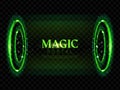 Fantasy magic portal futuristic hologram teleport