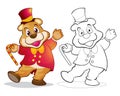 Fantasy mascot bear cartoon Royalty Free Stock Photo