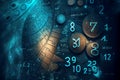 A fantasy math background featuring imaginary mathematical equations, formulas, and symbols, generative ai illustration Royalty Free Stock Photo