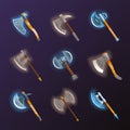 Fantasy medieval axes vector set Royalty Free Stock Photo