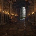 Fantasy medieval dungeon architecture construction 3d illustration Royalty Free Stock Photo