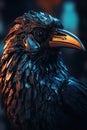 Fantasy metal raven. Generative Ai