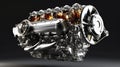 Fantasy Meticulous auto engine disassembly: a comprehensive visual journey, intricate components, gears, pistons Royalty Free Stock Photo