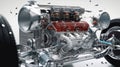 Fantasy Meticulous auto engine disassembly: a comprehensive visual journey, intricate components, gears, pistons Royalty Free Stock Photo