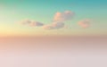 Fantasy minimal cloud in surreal infinite world and minimalism pastel cyan sky in twilight morning