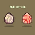 Fantasy monster pixel eggs set magical dragon or dinosaur pixel egg 8 bit sprite vector