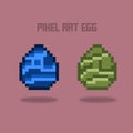 Fantasy monster pixel eggs set magical dragon or dinosaur pixel egg 8 bit sprite vector