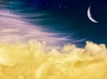 Fantasy Moon and Clouds Royalty Free Stock Photo