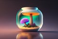 Fantasy mushrooms in a glass jar Royalty Free Stock Photo