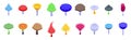 Fantasy mushrooms icons set isometric vector. Magic fungi