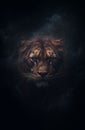 Fantasy mysterious tiger - tiger deity - tiger god - dark background