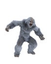 Fantasy mythical Yeti creature in aggressive pose with angry expression. 3D illustration isolated