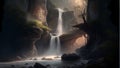 fantasy natural environment waterfall