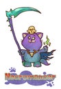 Fantasy Necromancer Kitten - digital illustration