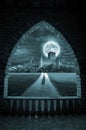 Fantasy night archway Royalty Free Stock Photo