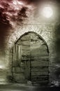 Fantasy night door Royalty Free Stock Photo