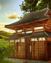 Fantasy oriental building