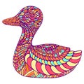 Fantasy ornament duck, pastel color. Royalty Free Stock Photo