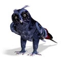 Fantasy owl in dark blue colors