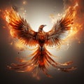 fantasy phoenix in a sunlight background