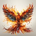 fantasy phoenix in a sunlight background