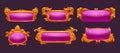 Fantasy pink game buttons with gold frames Royalty Free Stock Photo