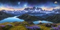 Fantasy planet , night sky on background. AI Generative Royalty Free Stock Photo