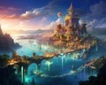 Fantasy port city by technology medieval fantasy port city.