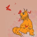 Fantasy predator doodling colored cat squirrel Royalty Free Stock Photo