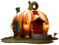 Fantasy pumpkin house 3D illustration