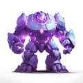 Fantasy Purple Golem Isolated on White Background. Generative ai