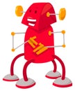Fantasy red robot or droid cartoon character
